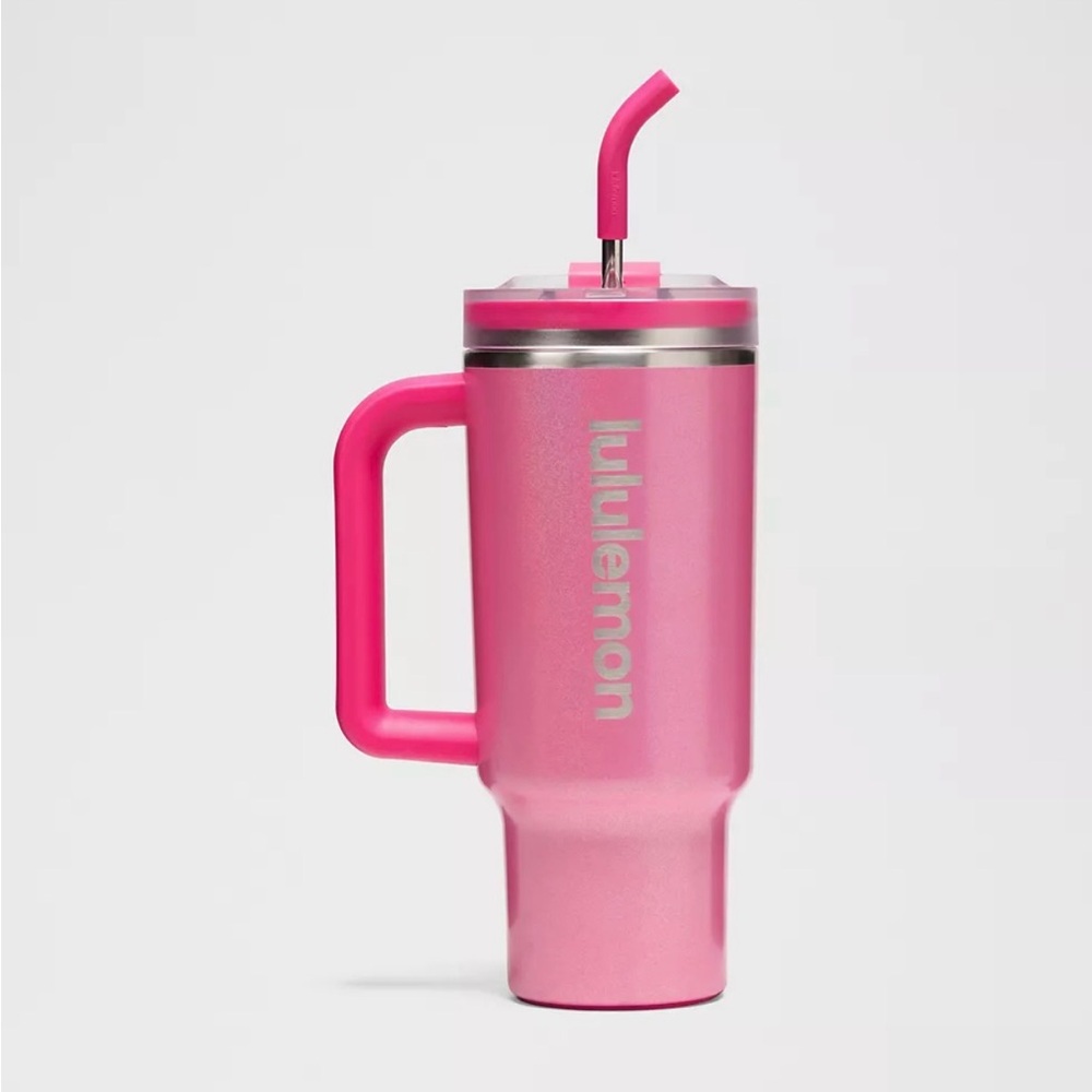 NWT - Lululemon Pink 40oz, Tumbler with Straw